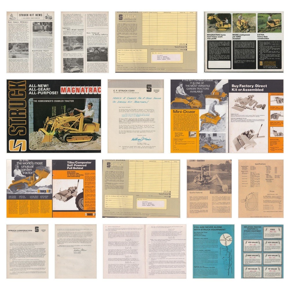 Vintage Struck Magnatrac Mini-Dozer Crawler Tractor Sales Material Packet